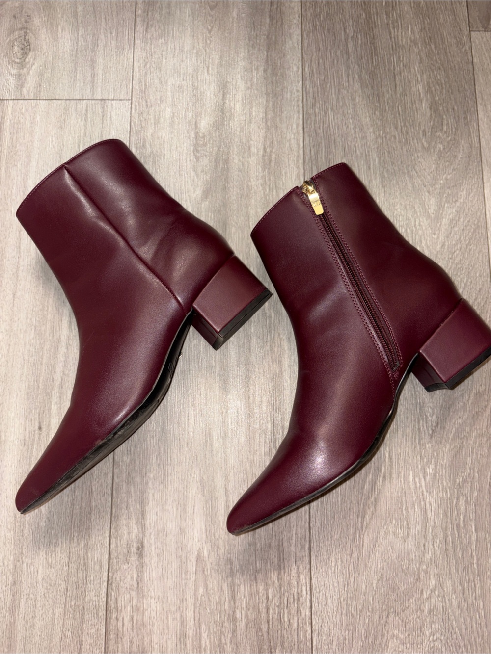 Marc Fisher Burgundy Pointed Toe Ankle Booties